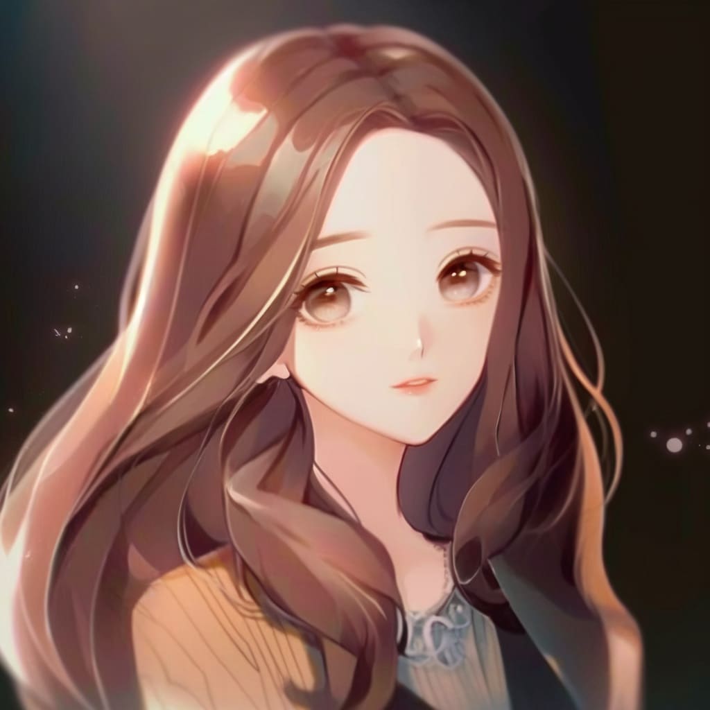 Josei anime girl with brown hair