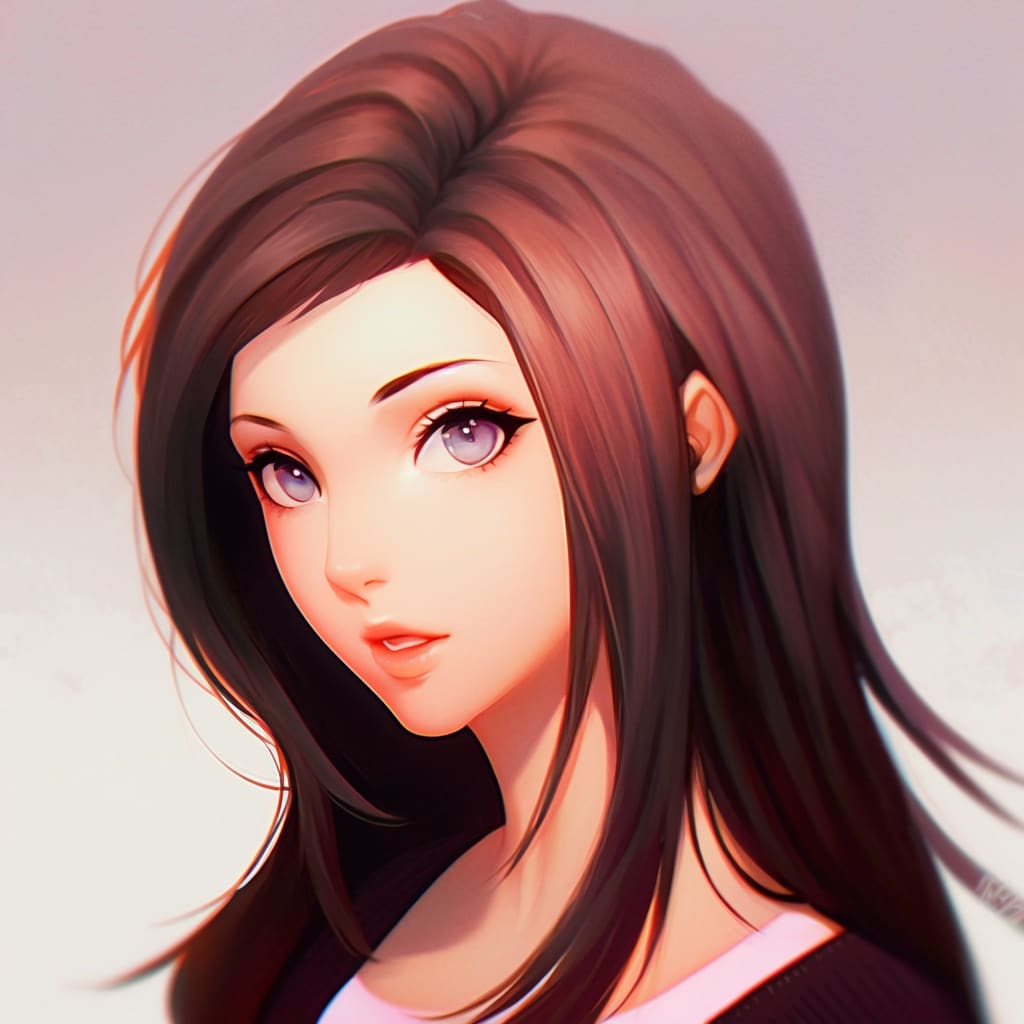 Josei anime girl with brown hair