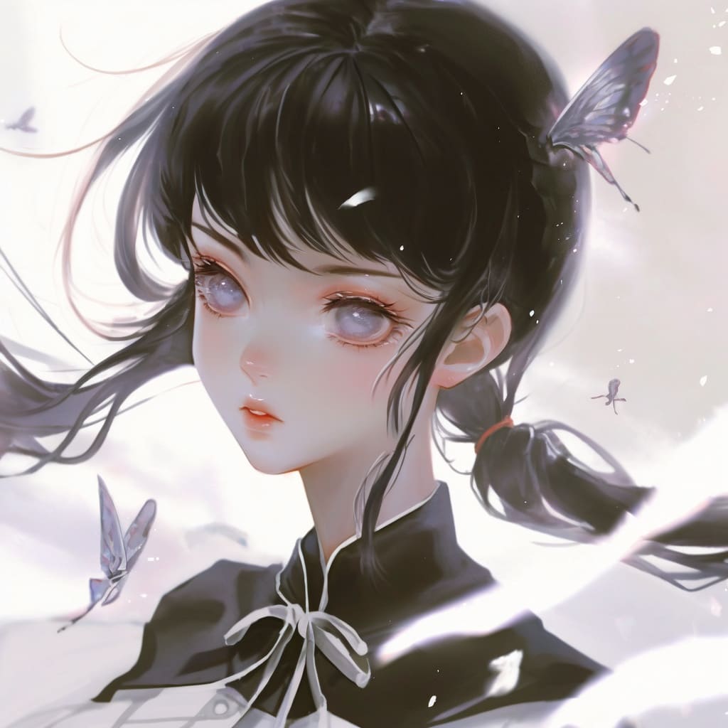 Josei anime girl with black hair