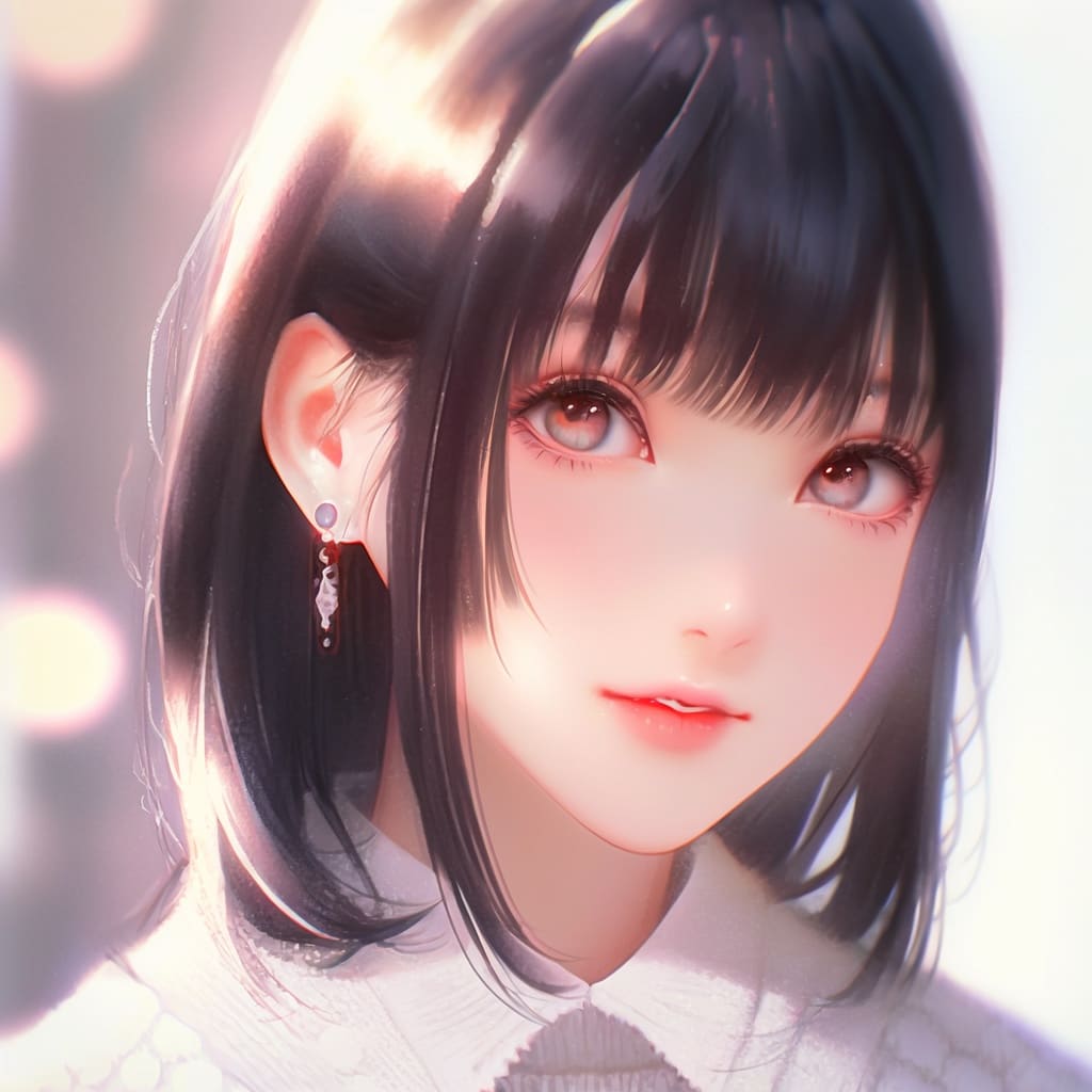 Josei anime girl with black hair