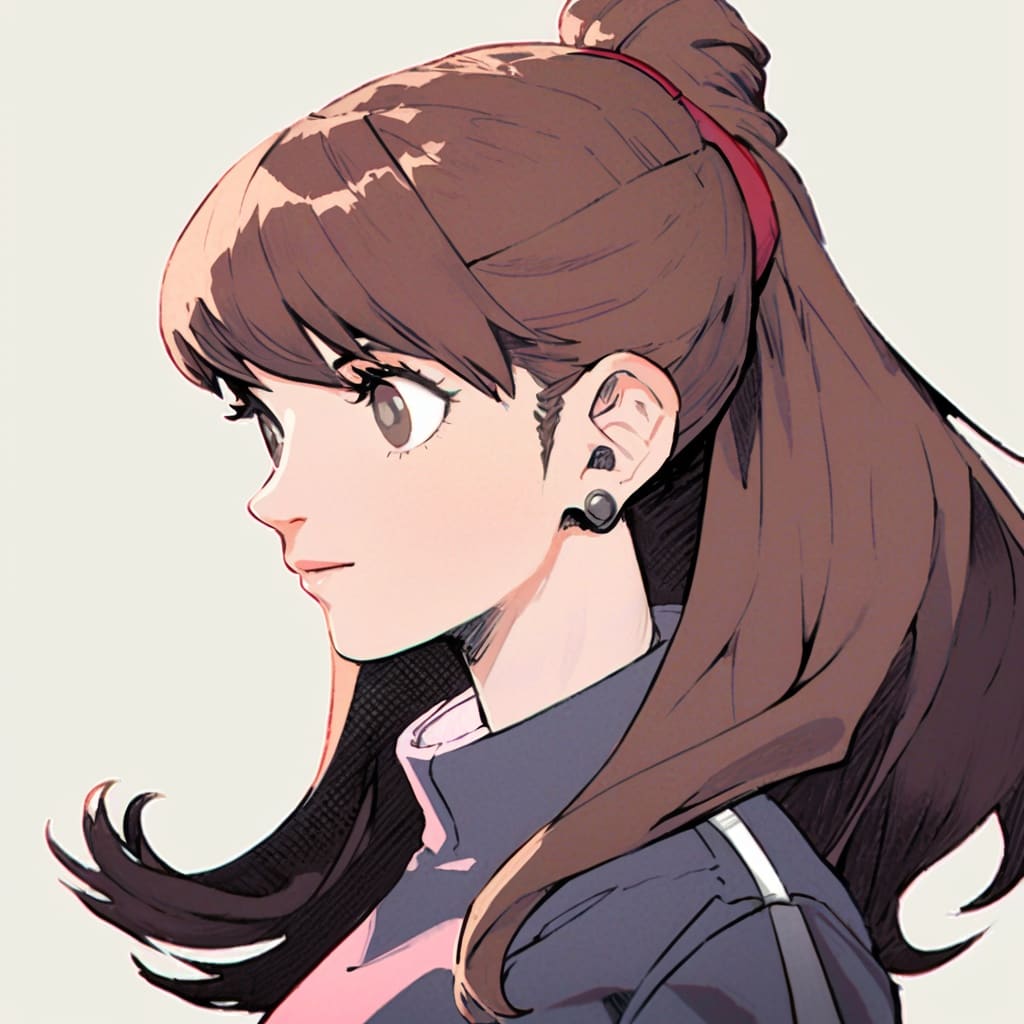 Josei anime girl with brown hair