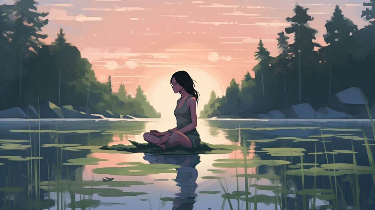 the serenity of the lake