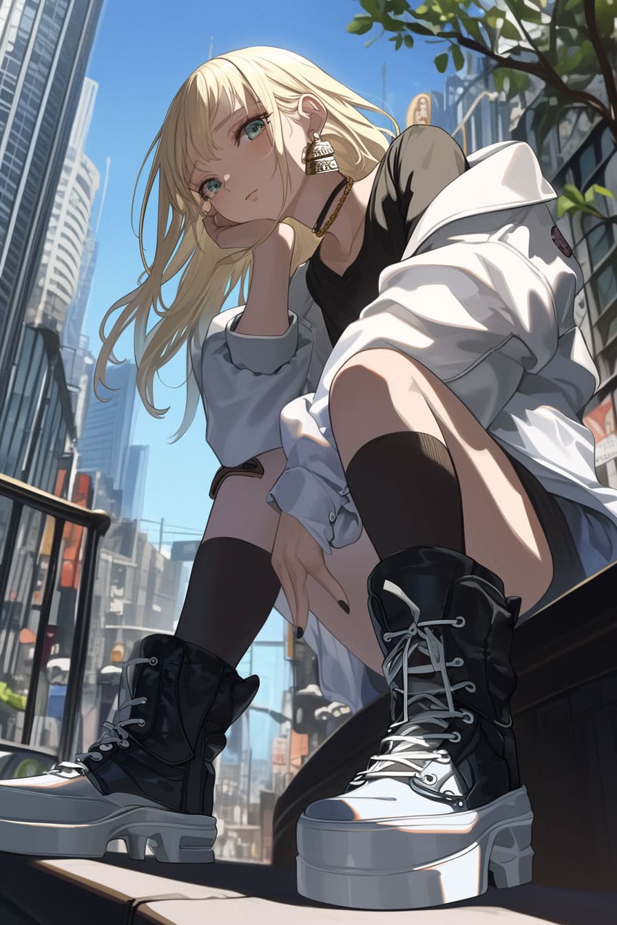 Josei fashion influencer - streetwear star in the city