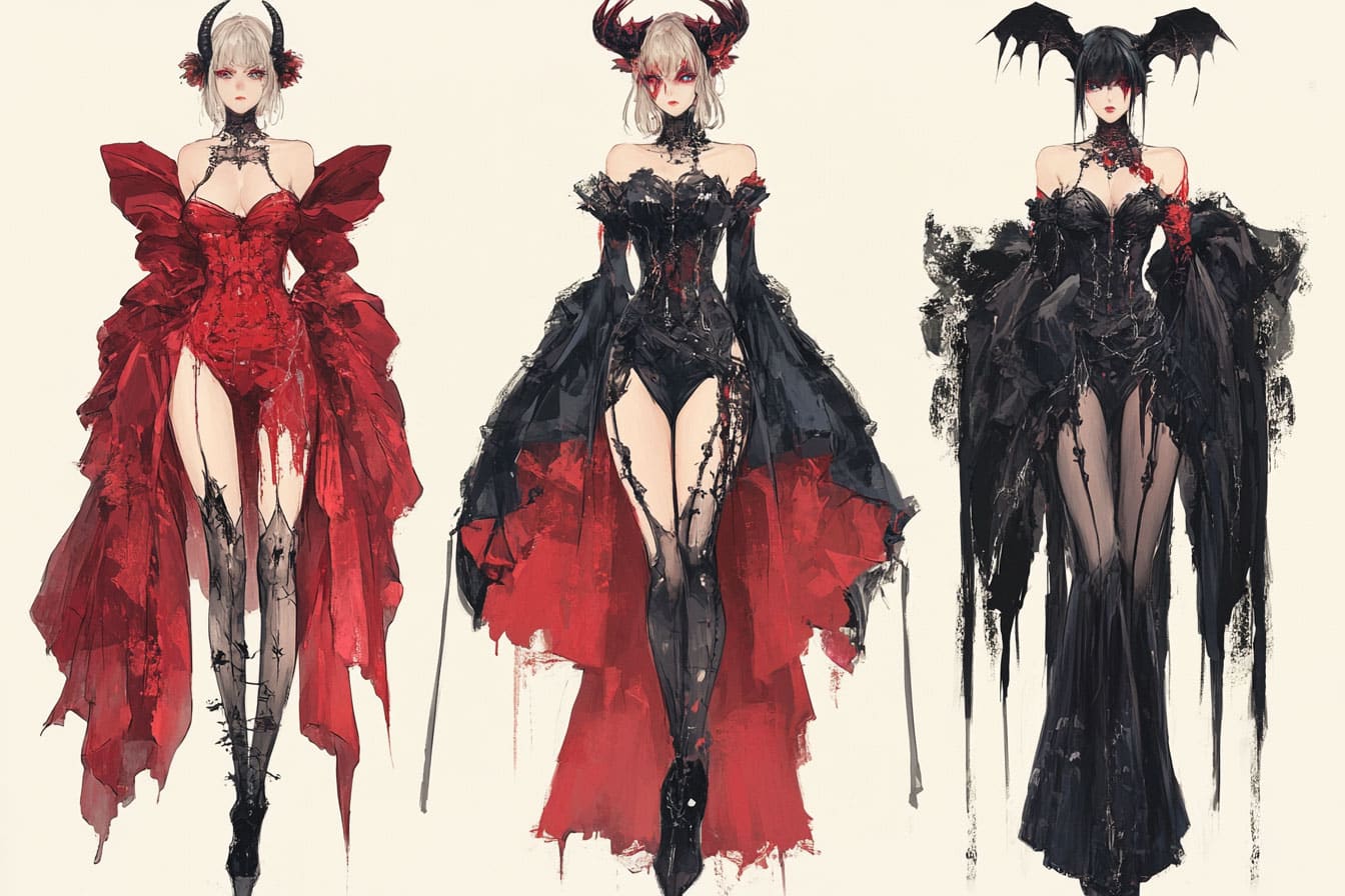 Josei and Devilcore - red and black in tension