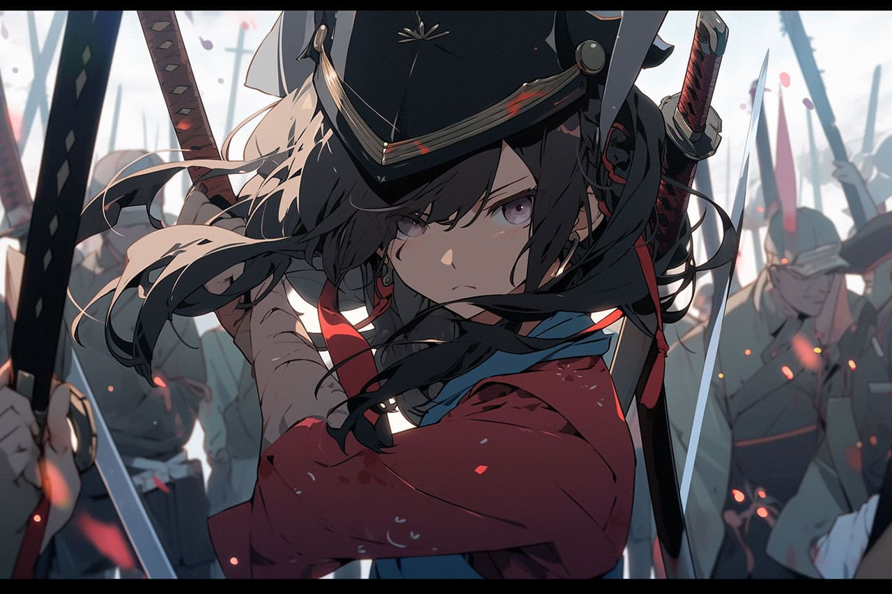 A warrior in Gekiga anime style.