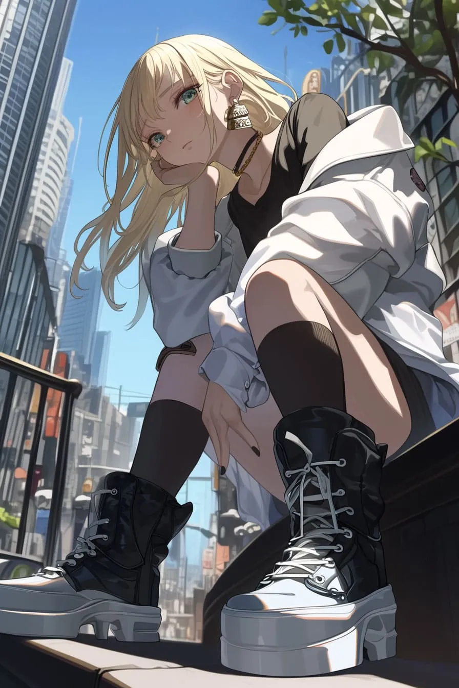 Josei fashion influencer - streetwear star in the city