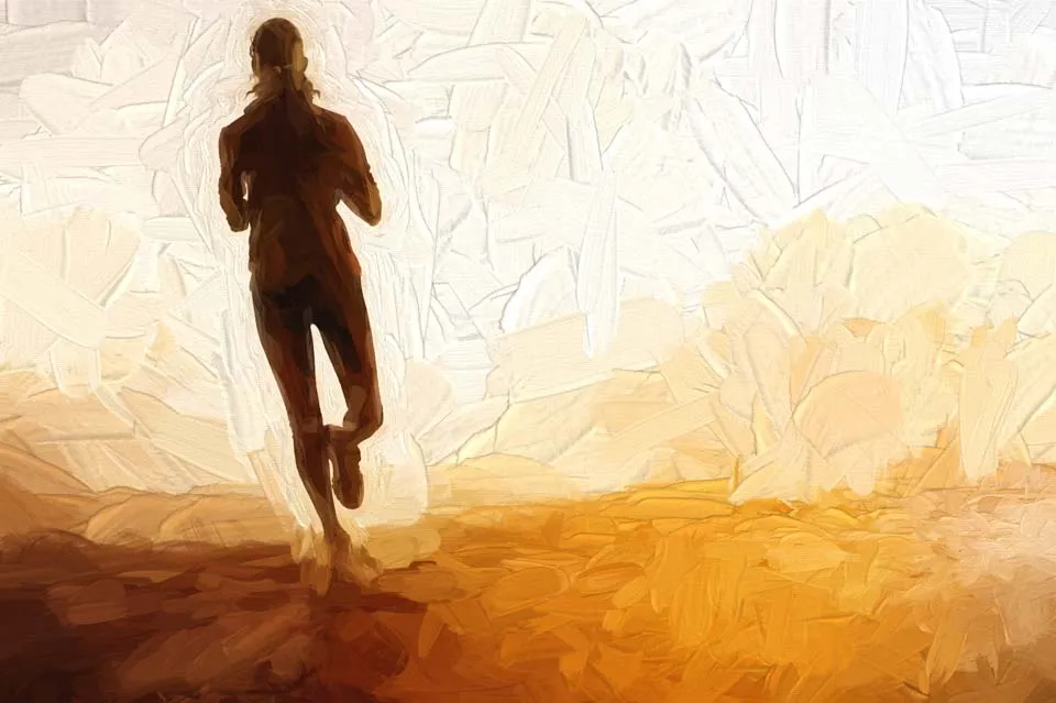 Runner on Road at Sunrise