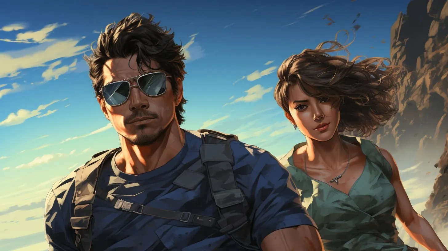 A couple sharing a summer adventure outdoors