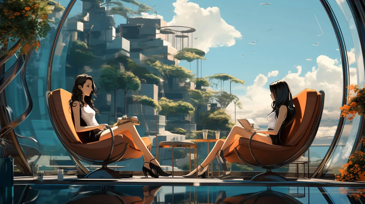 Two women chatting together on a sunny beach
