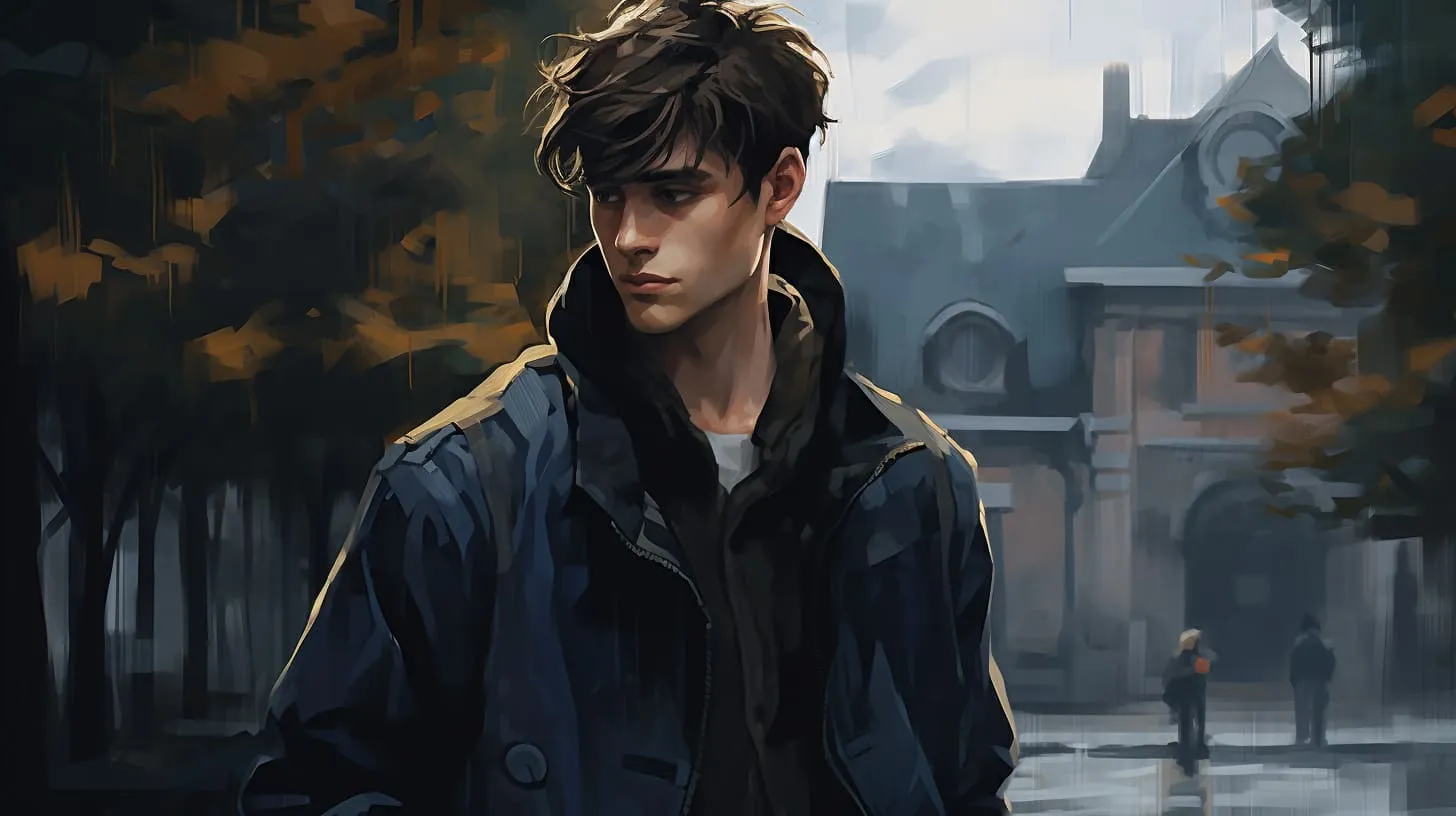 A young man looking pensive on a cold November day