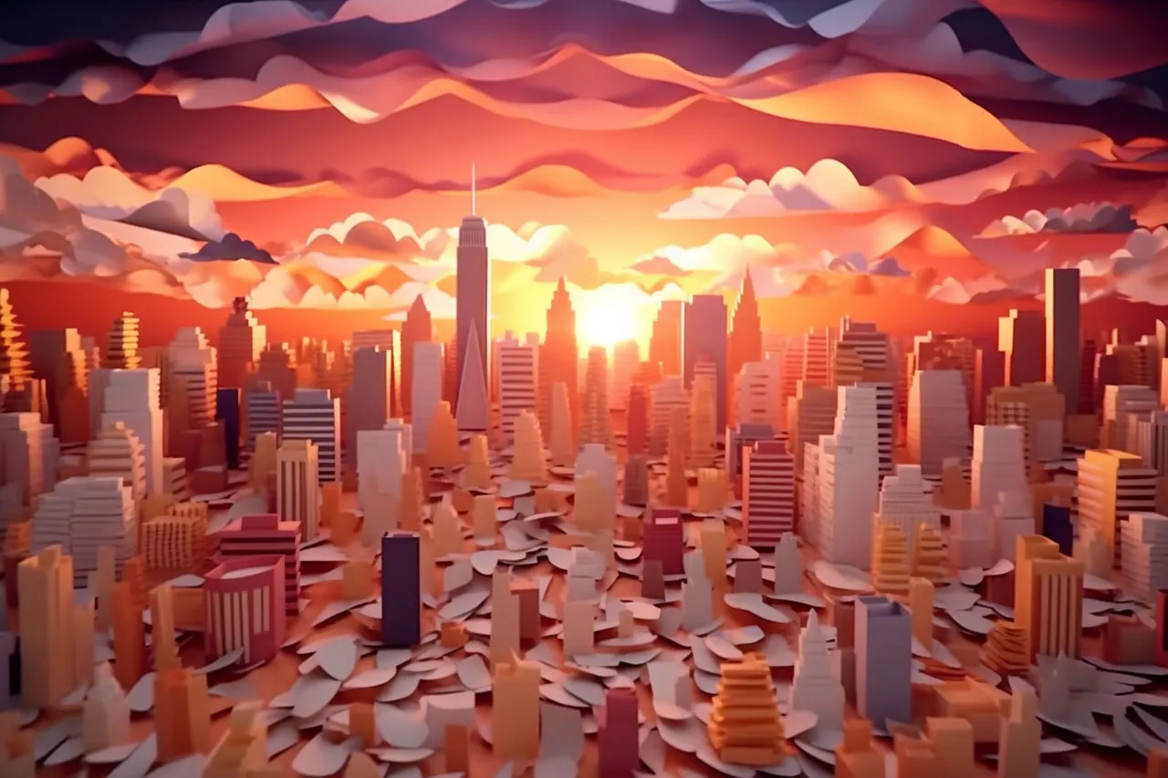 Sunset over New York City