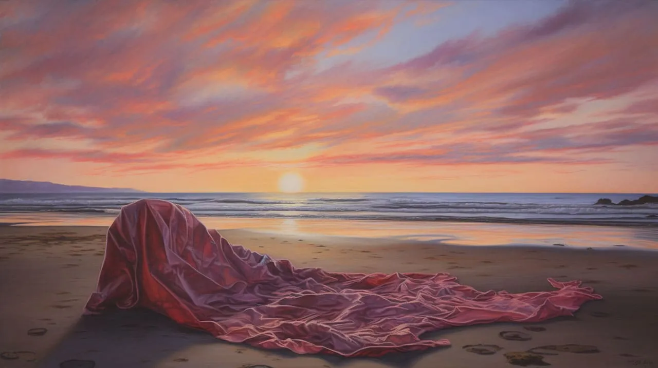 sunset over a beach