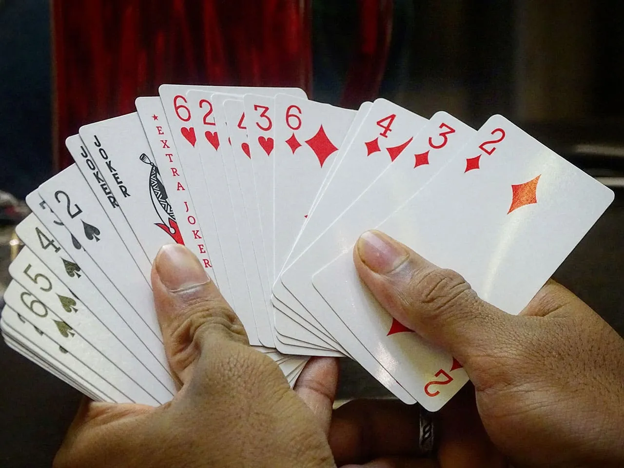 A typical deck of playing cards