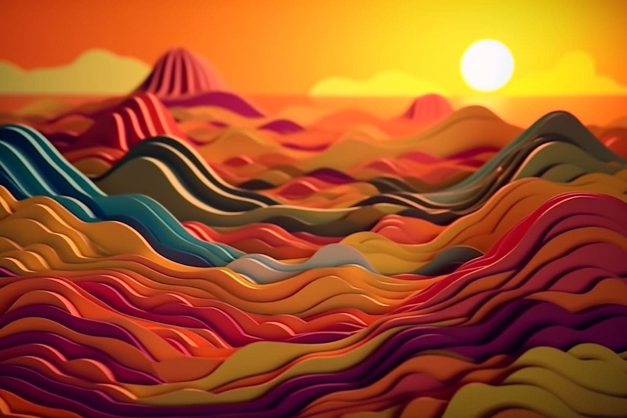 Paper Sunset Scenes