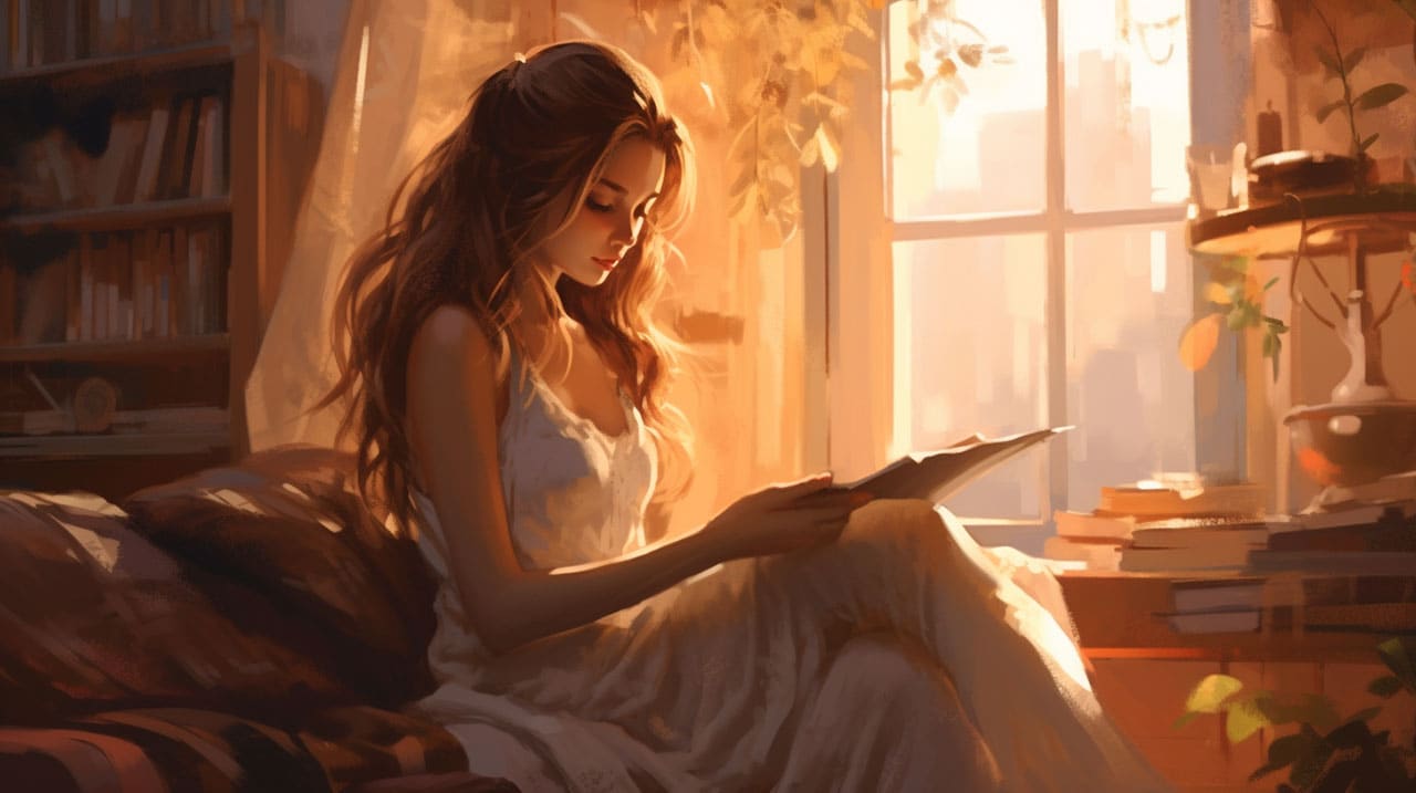 Reading by the window