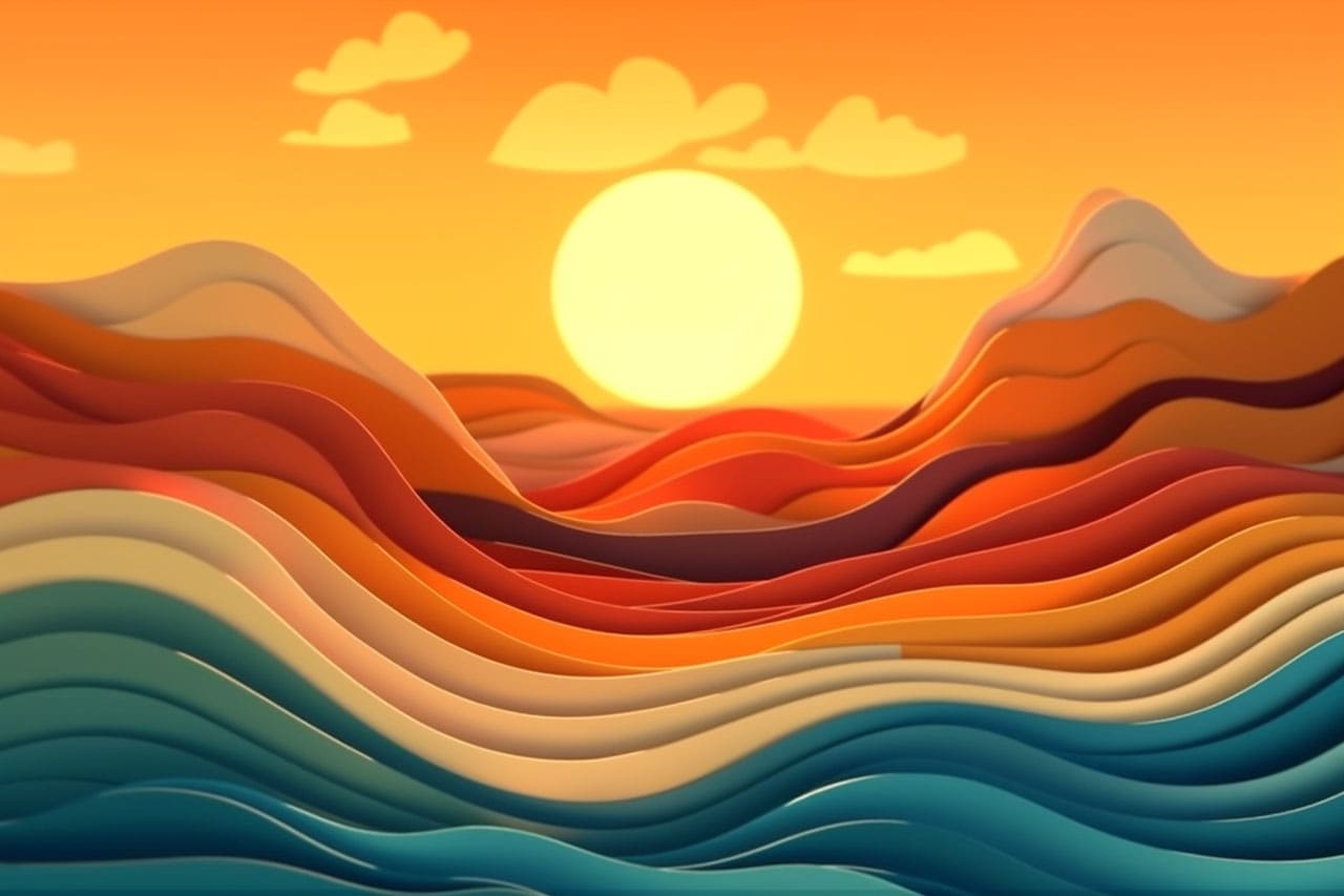 Sunset over the beach