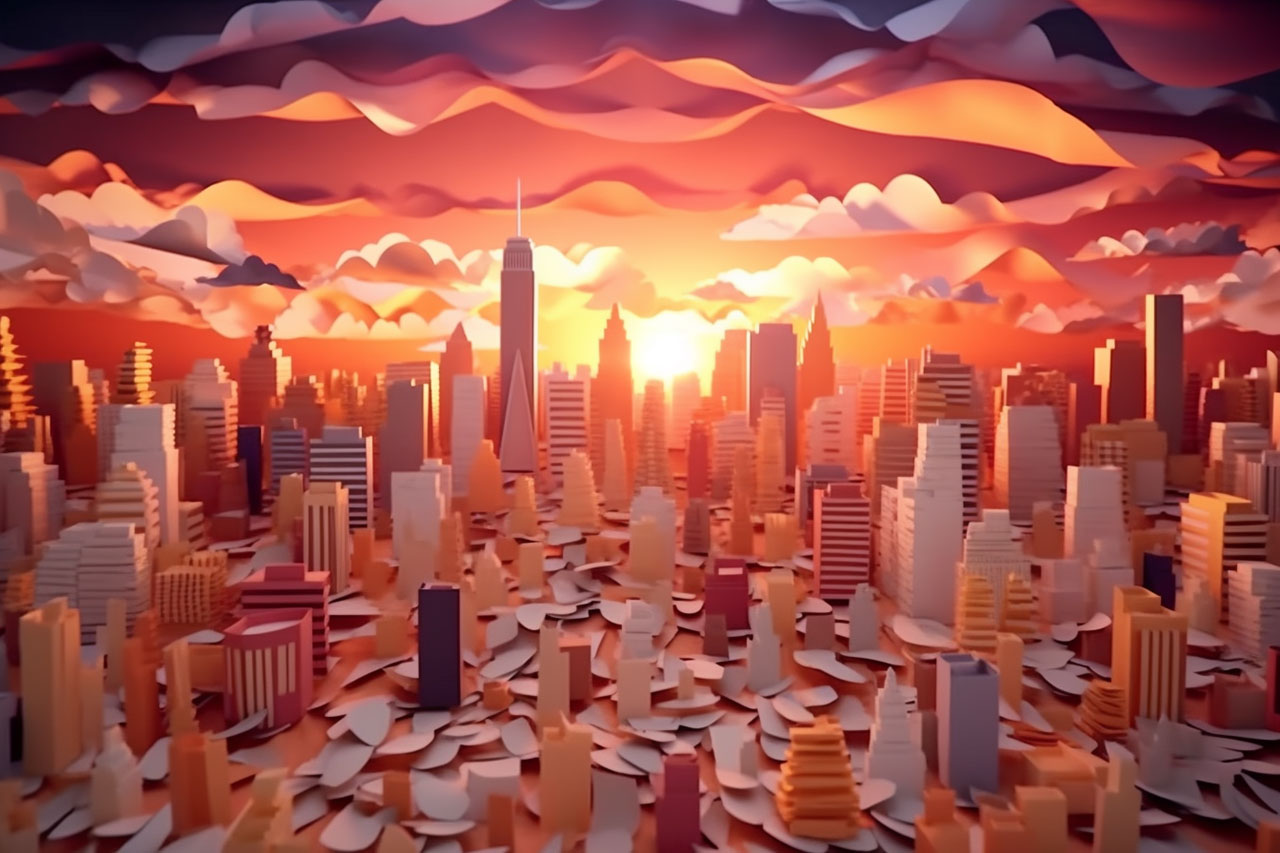 Sunset over New York City