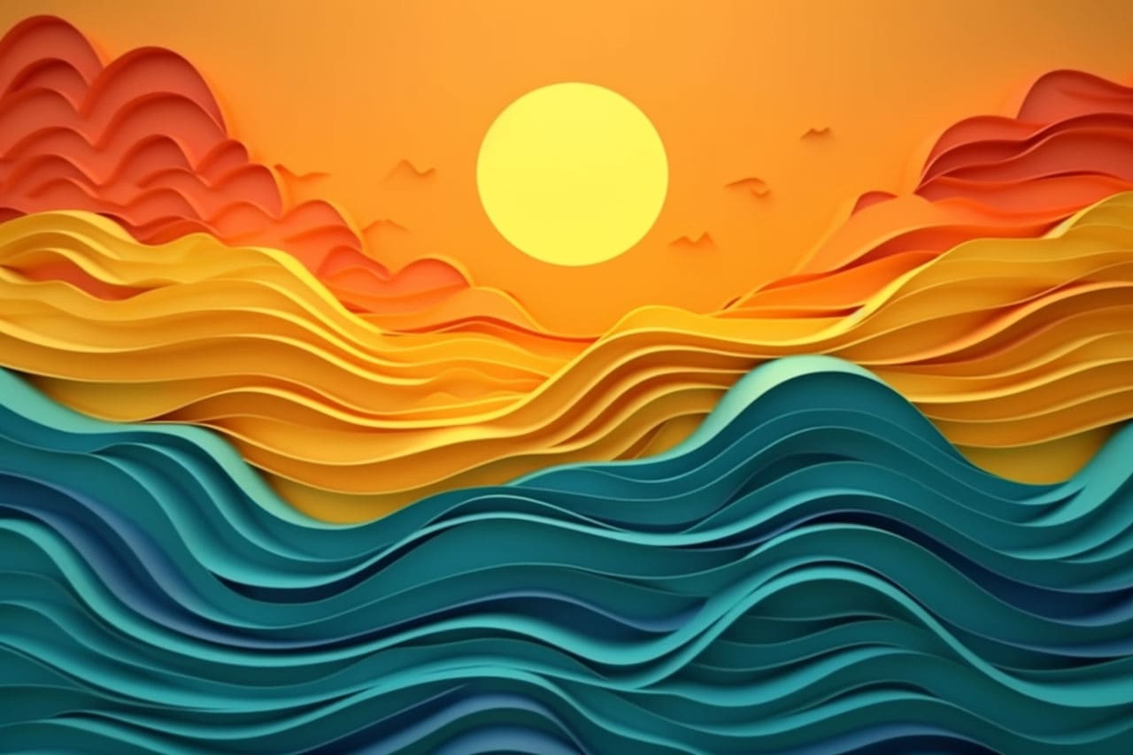 Sunset over the ocean
