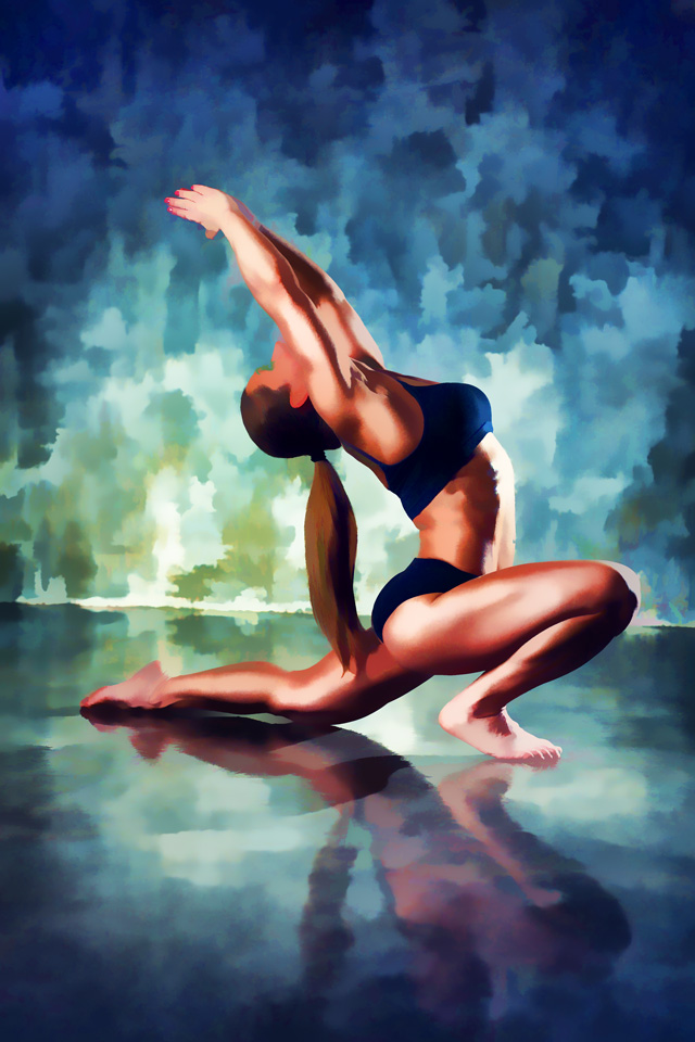 Yoga Stretch in Oil